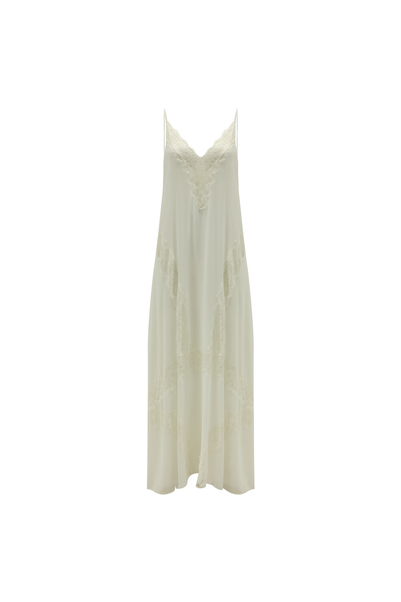 VESTIDO LONGO ALÇA ENTREMEIOS RENDA GGT OFF WHITE (8720250765539)