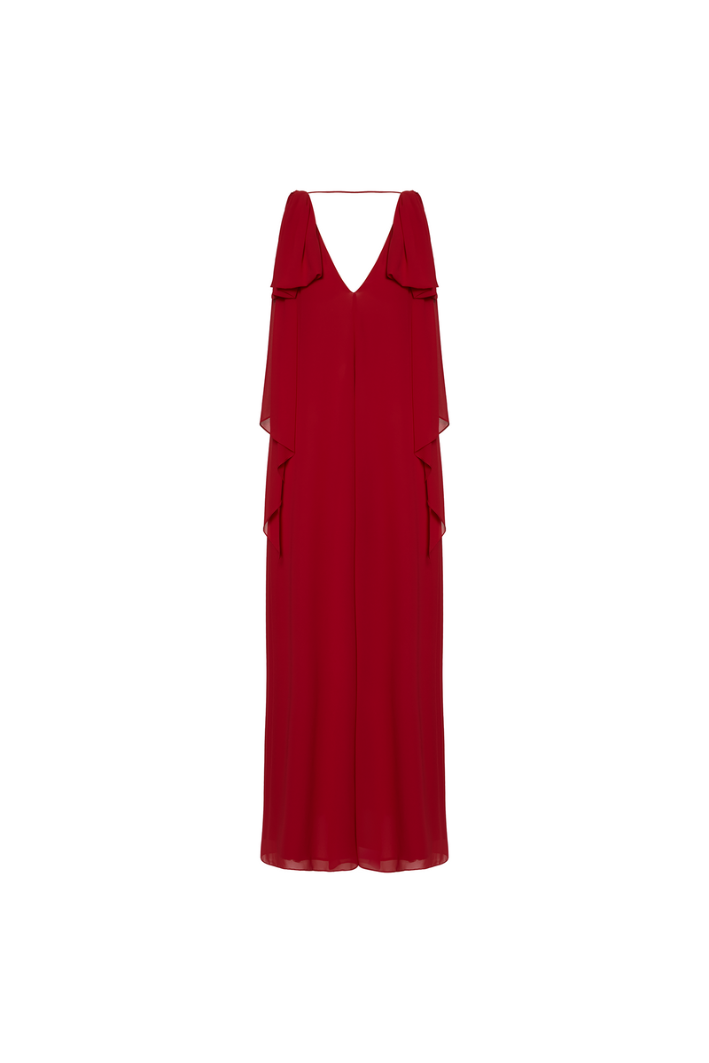 VESTIDO LONGO LAÇOS OMBROS GGT VERMELHO (8720251224291)