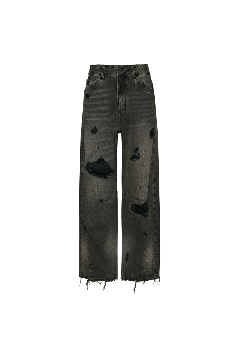 CALÇA JEANS RASGOS BAGGY BLACK (8784863723747)