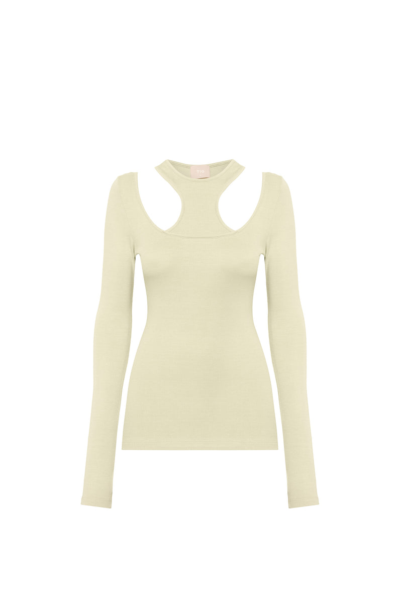 BLUSA DECOTE NADADOR MANGA LONGA MALHA VERDE PISTACHE (8620581355747)