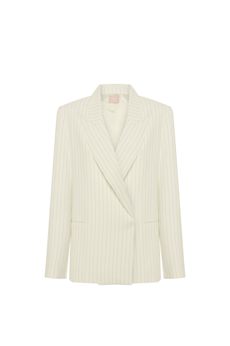 BLAZER ALFAIATARIA BOTÃO INVISÍVEL CREPE PATOU RISCA DE GIZ OFF WHITE (8615183319267)