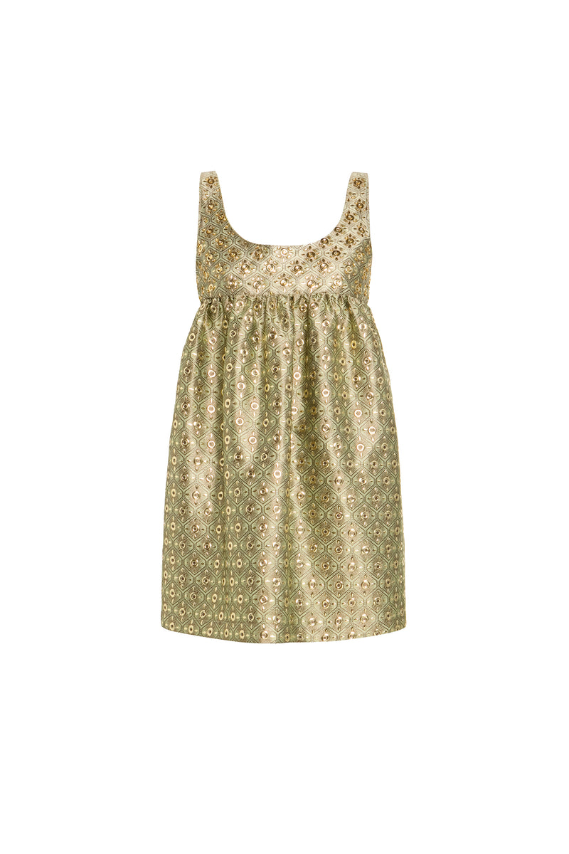 VESTIDO CURTO JACQUARD METAIS VERDE PISTACHE (8644104814819) (8644104716515)