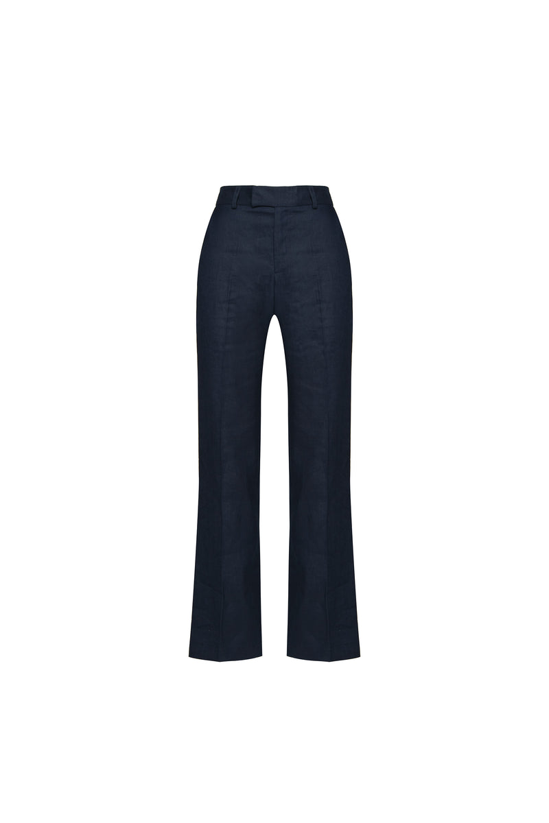 CALÇA RETA LINHO AZUL MARINHO (8537368559843)