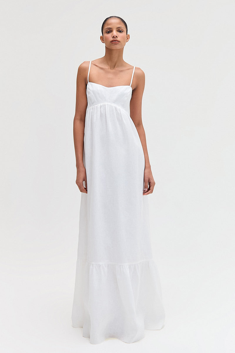 VESTIDO LONGO LINHO PEITO ESTRUTURADO RECORTES OFF WHITE (8616967340259)