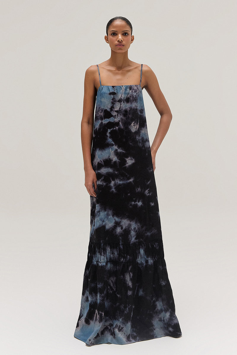 VESTIDO LONGO LINHO ALÇA TIE DYE AZUL E PRETO (8537373802723)