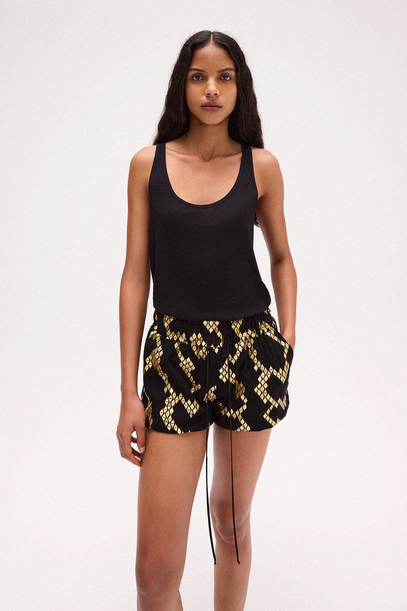 SHORTS JACQUARD DOURADO E PRETO (8720249356515)